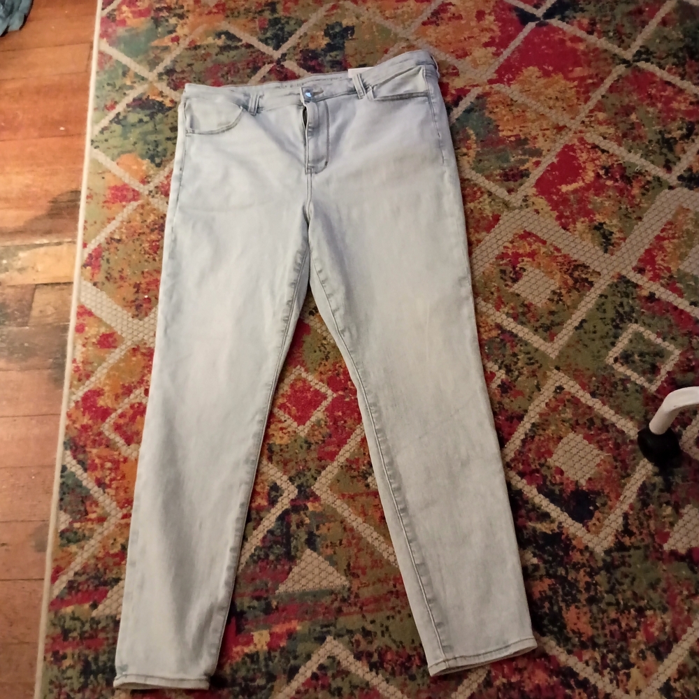 American Eagle Super High Next Level Stretch Lite Blue Womens 18 NWT